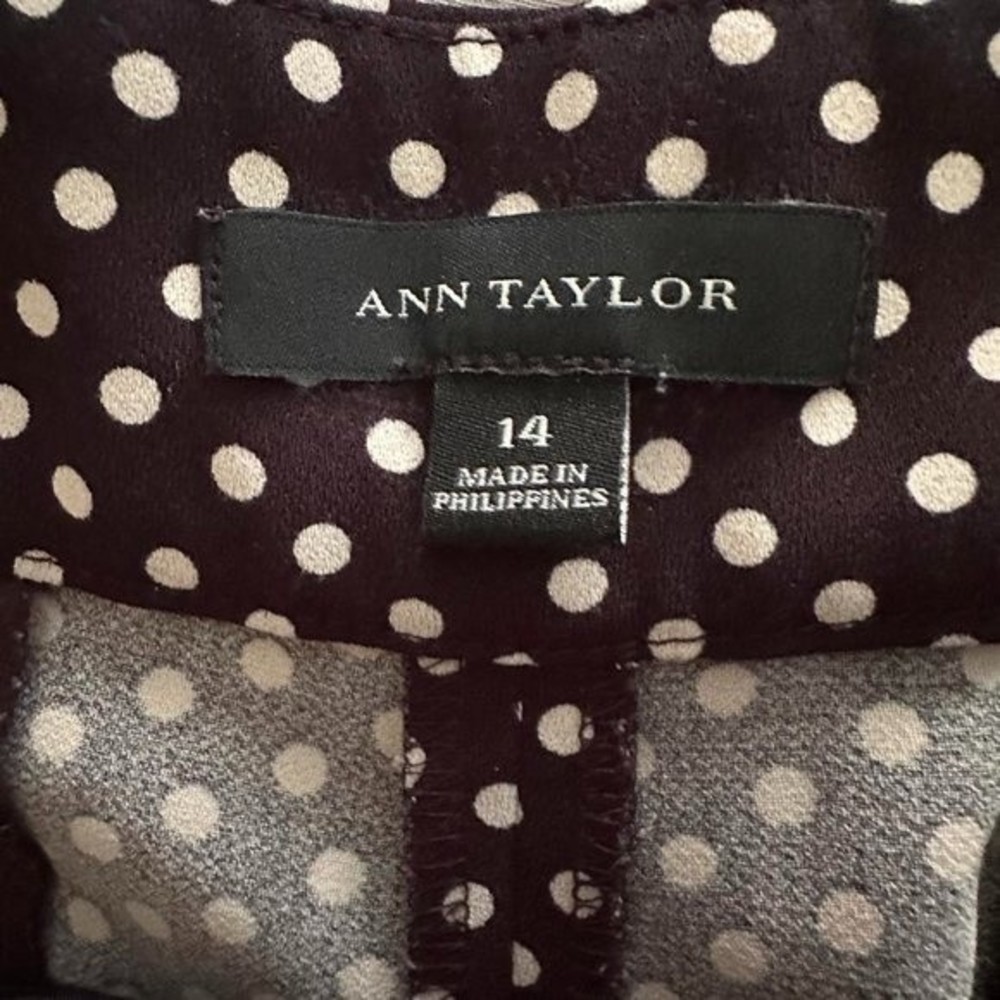 ANN TAYLOR Black Polka‎ Dot Ladies Casual Dress Shorts, 14 - Picture 3 of 7
